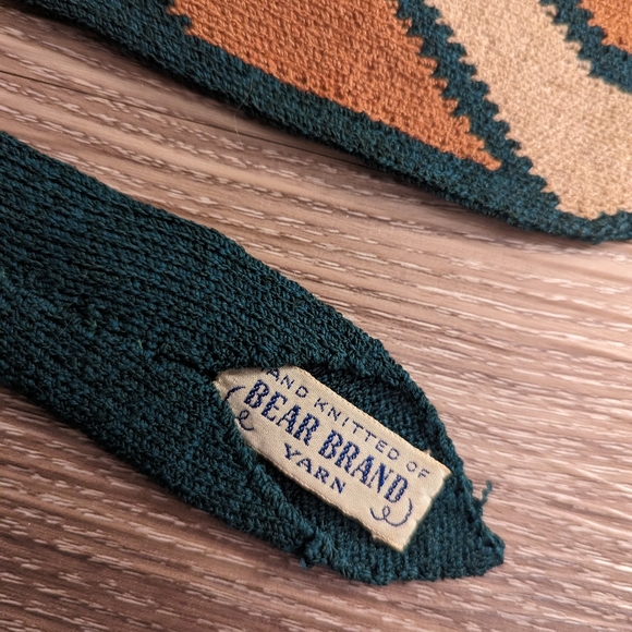 Vintage wool yarn tie 50s - Picture 2 of 3